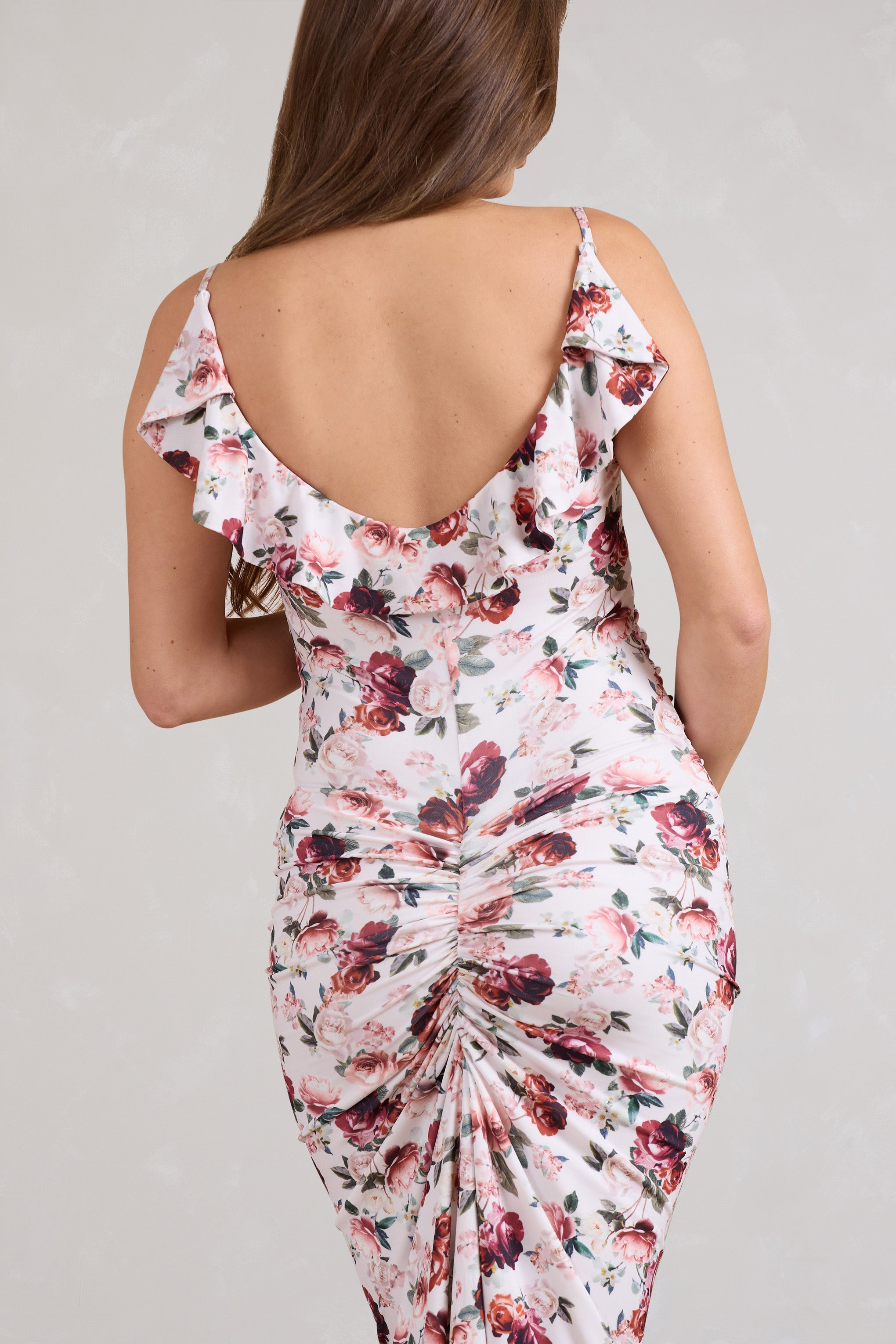 Flute | White Floral Print Maternity Cowl Bodycon Cami Maxi Dress