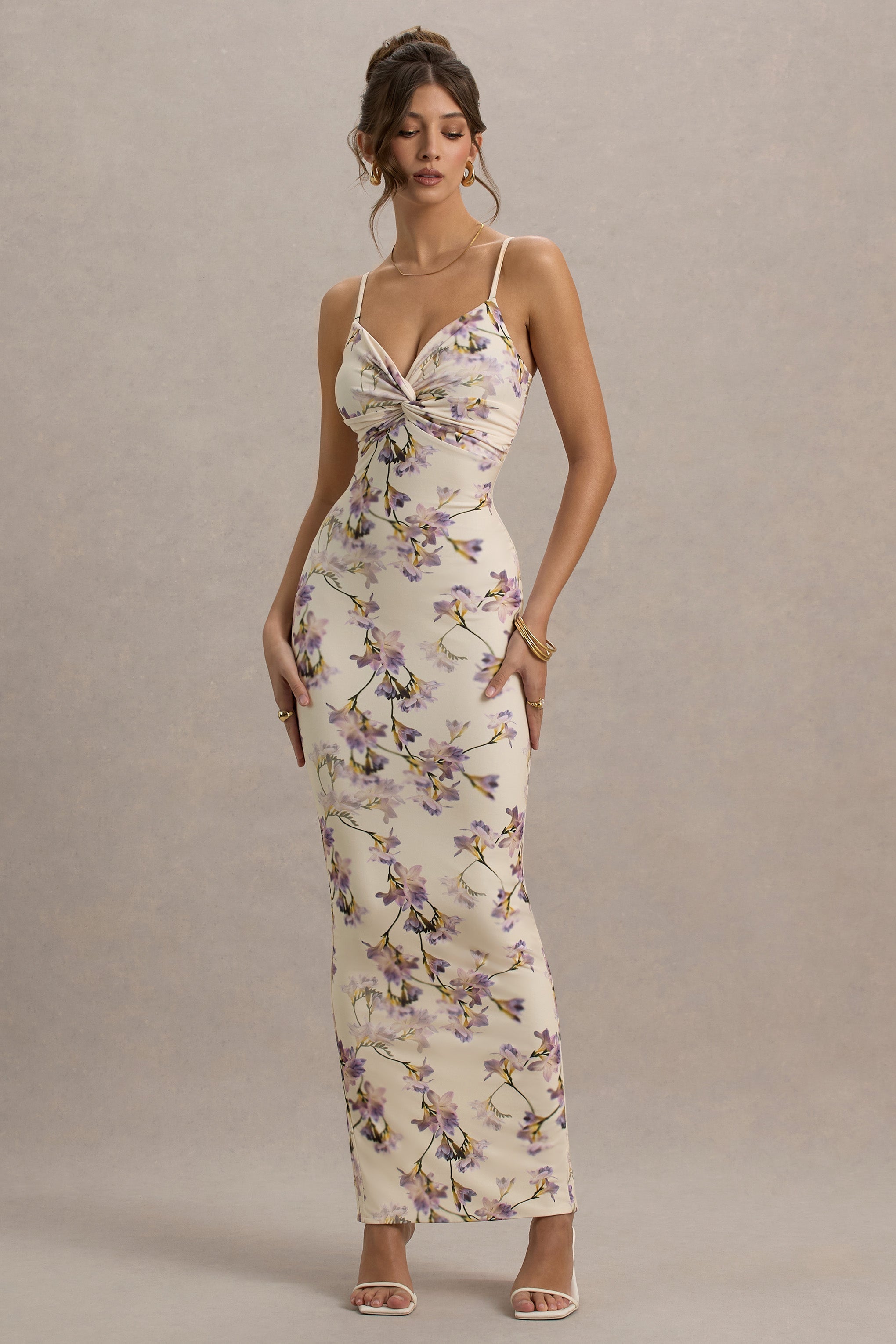 Luz | Lemon Floral Print Strappy Maxi Dress